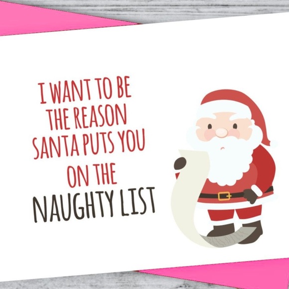 NWT Naughty List Christmas Card Set – Pink & White - Picture 2 of 2